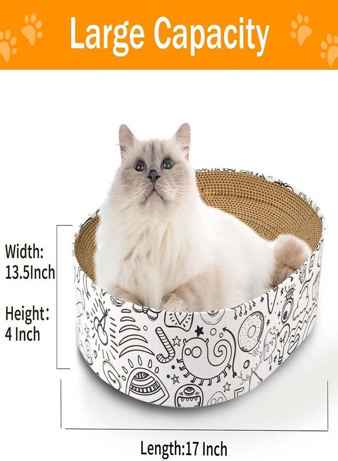 KittuPet Oval Cat Scratcher Carboard,Cat Scratch Bowl with a Interactive Toy,Cat Scratcher Nest Cats Grinding cat Claw Protector& Furniture Indoor - Image 2